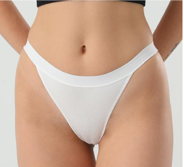 High Cut, Bikini Cotton Panties-No Dye Basics