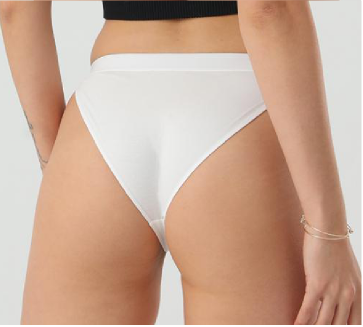 High Cut, Bikini Cotton Panties-No Dye Basics